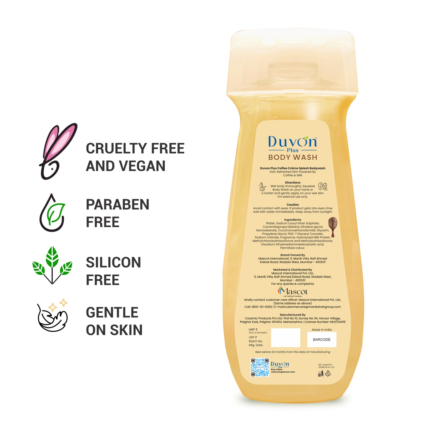 Duvon Plus Coffee Crème Splash Body Wash 250ml