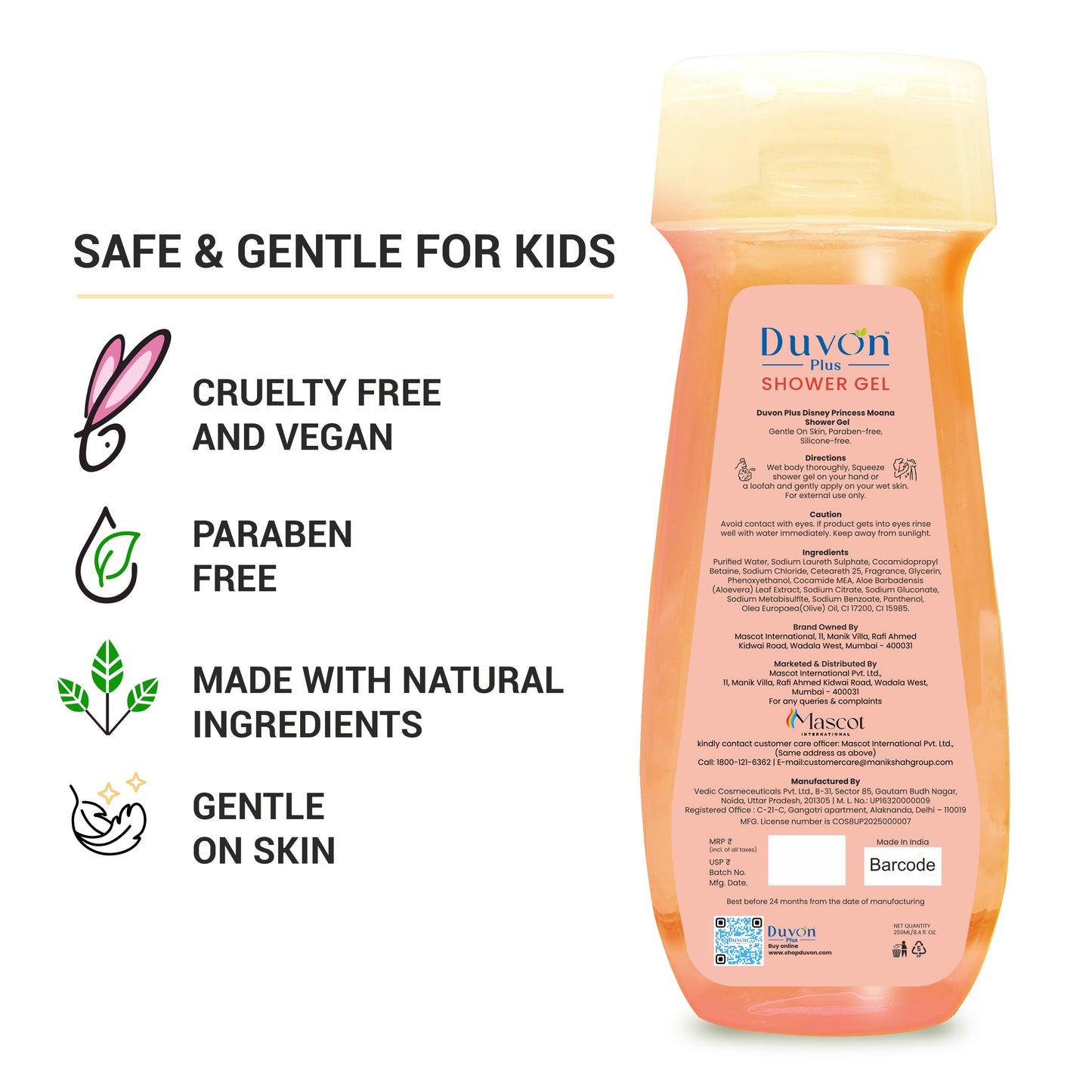 Duvon Plus Disney Moana Magic Shower Gel for Kids 250ml