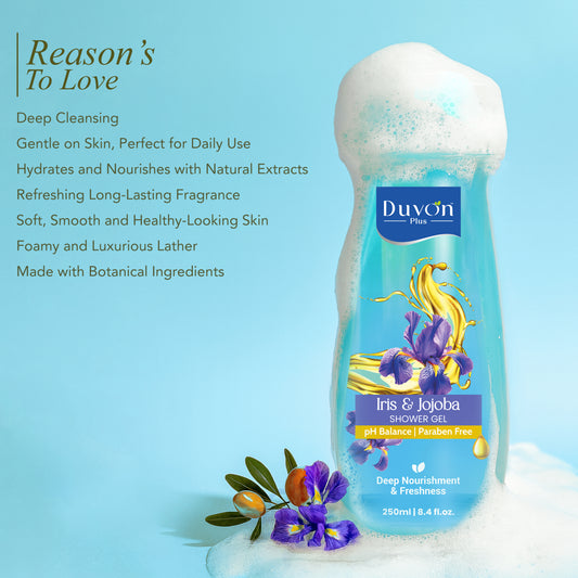 Duvon Plus Iris & Jojoba Shower Gel 250ml