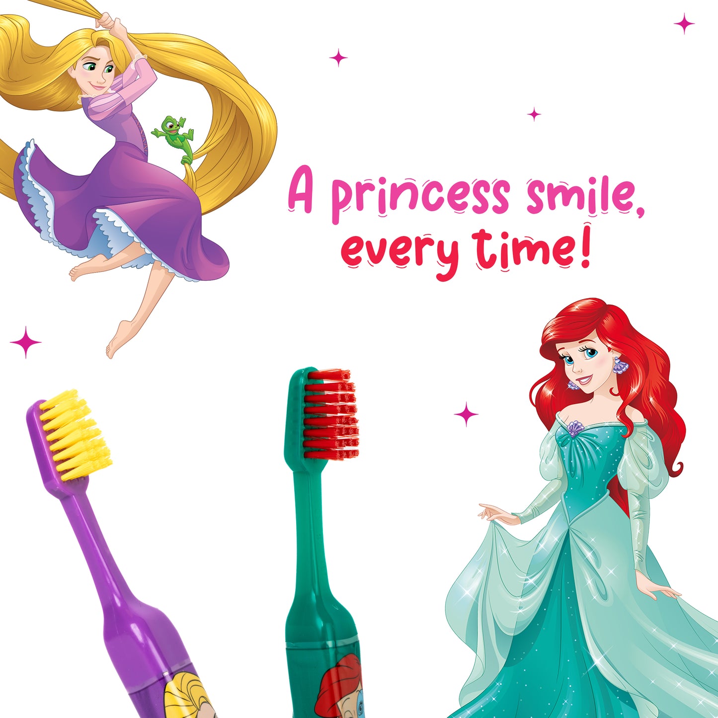 Duvon Plus x Disney Princess Toothbrush Set | Tangled and Ariel | 2 Brushes + 2 Hair Pins Free