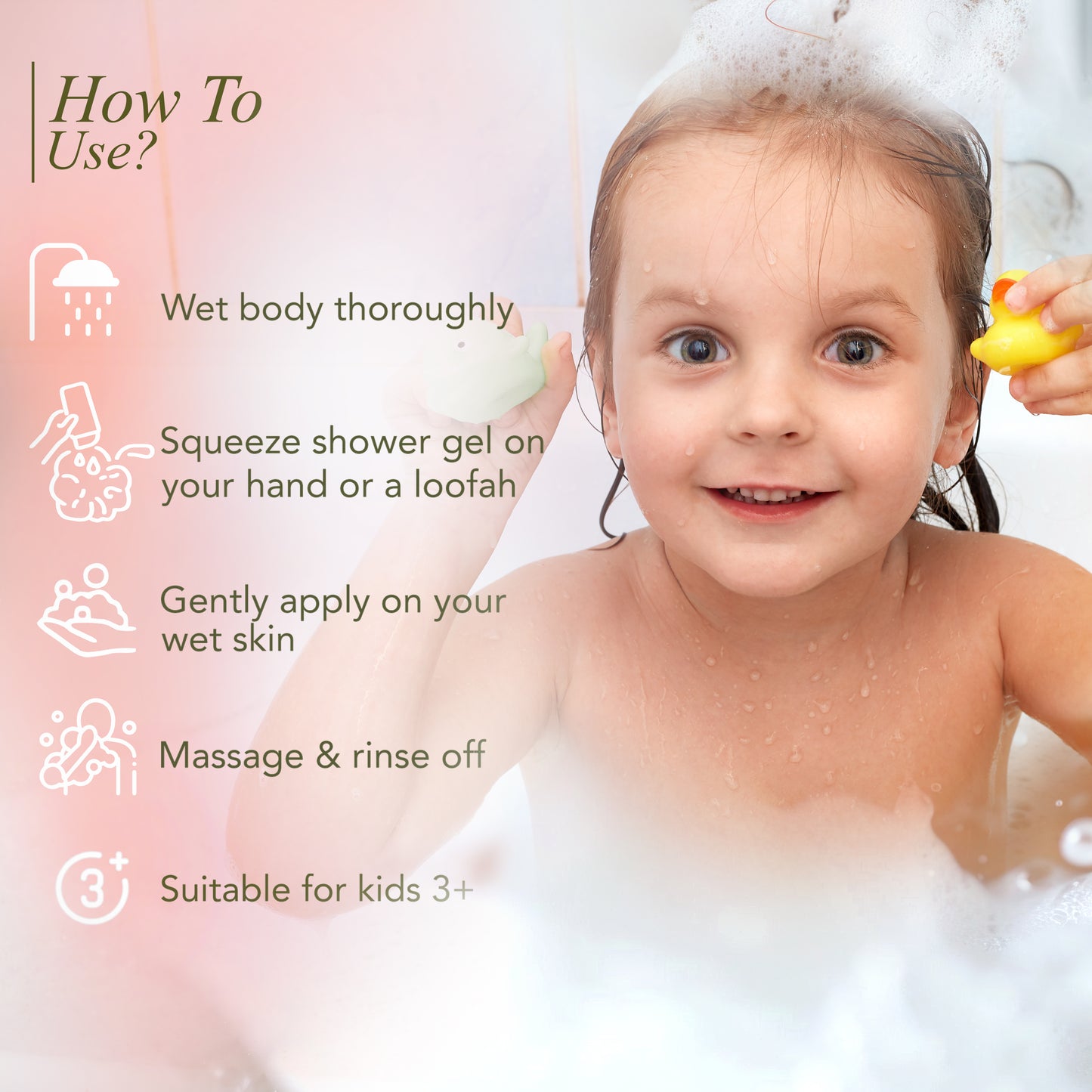 Duvon Plus Strawberry & Cream Kids Body Wash 250ml