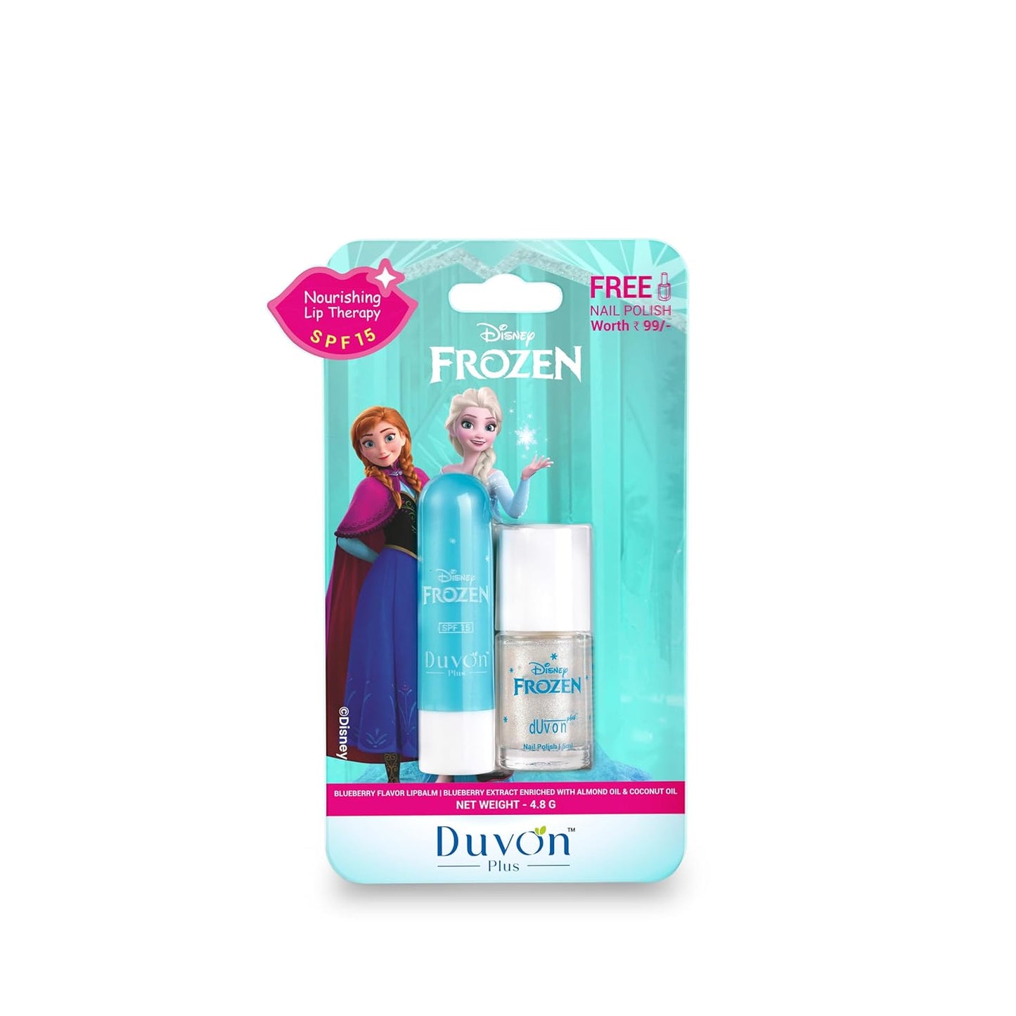 Duvon Plus Disney Frozen Lip Balm & Nail Polish | Sparkling Beauty Duo