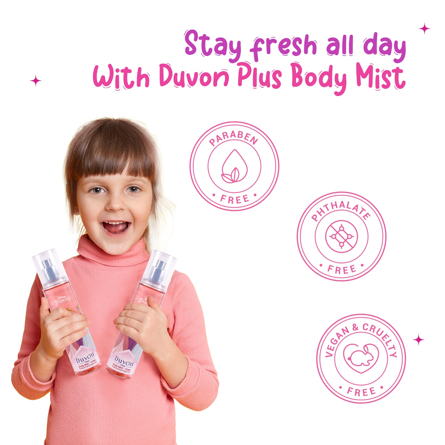 Duvon Plus Disney Princess Gift Set – Lip Balm, Nail Polish, Body Mist, Toothbrushes & Hair Pins for Girls ( Pack of 3)