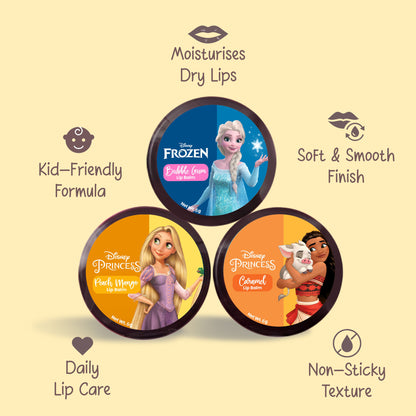 Disney Princess Lip Balm Set Pack of 3 - Candy Treat