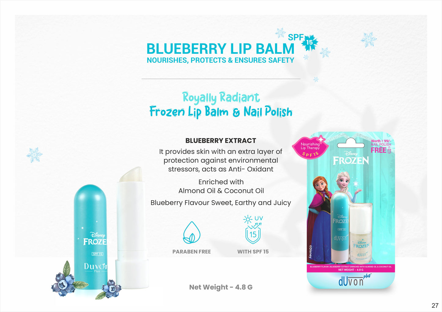 Duvon Plus Disney Frozen Lip Balm & Nail Polish | Sparkling Beauty Duo