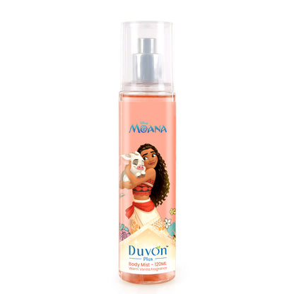 Duvon Plus Disney Moana Body Mist for Girls | Warm Vanilla | Long Lasting Kids Perfume Spray 120ml