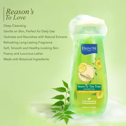 Duvon Plus Neem & Tea Tree Shower Gel - 250ml