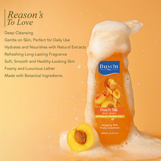 Duvon Plus Peach Silk Body Wash 250ml