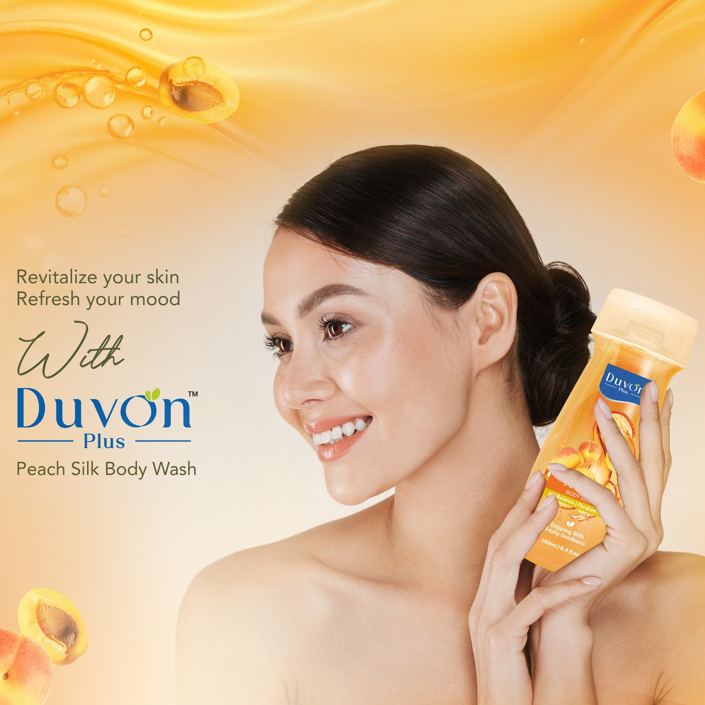 Duvon Plus Peach Silk Body Wash 250ml