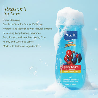 Duvon Plus Marvel Spiderman Spidey Splash Shower Gel for Kids 250ml