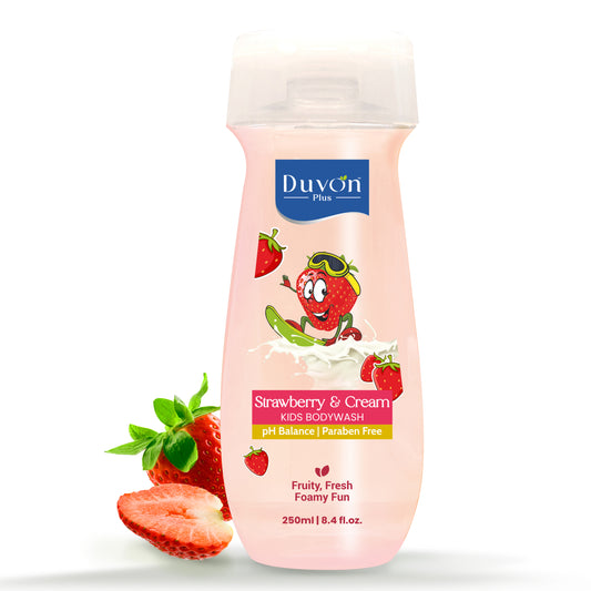 Duvon Plus Strawberry & Cream Kids Body Wash 250ml
