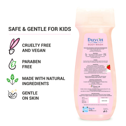 Duvon Plus Strawberry & Cream Kids Body Wash 250ml