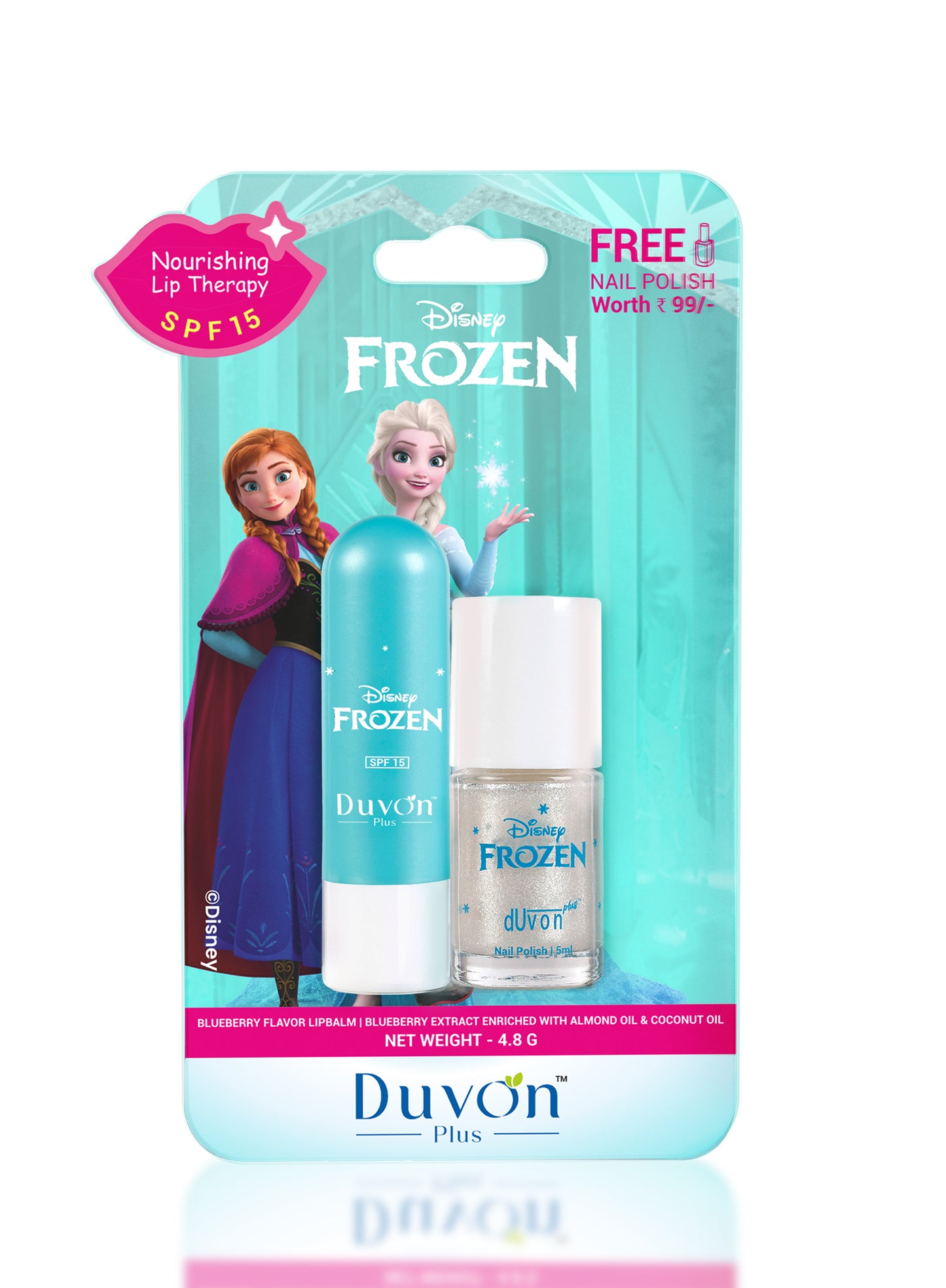Duvon Plus Disney Frozen Lip Balm & Nail Polish | Sparkling Beauty Duo