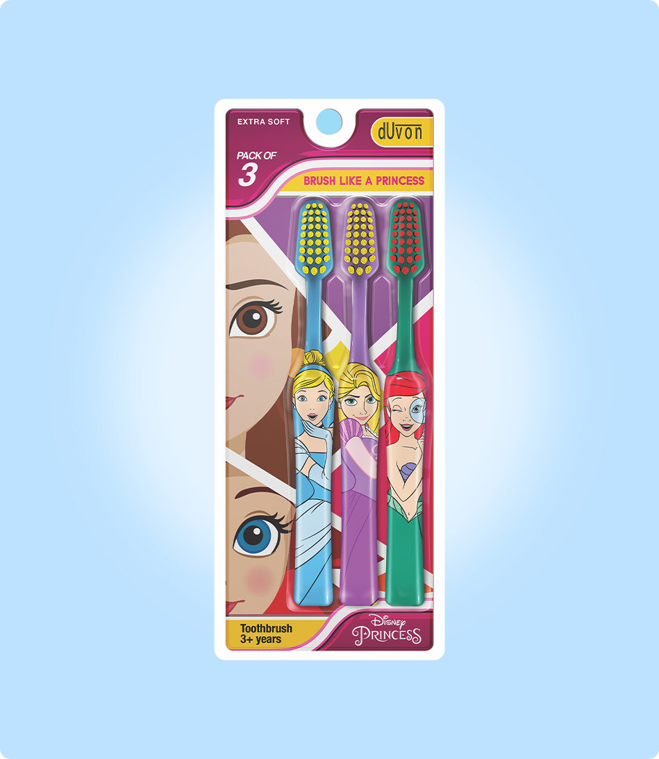Duvon Disney Princess Pack of 3 Toothbrushes