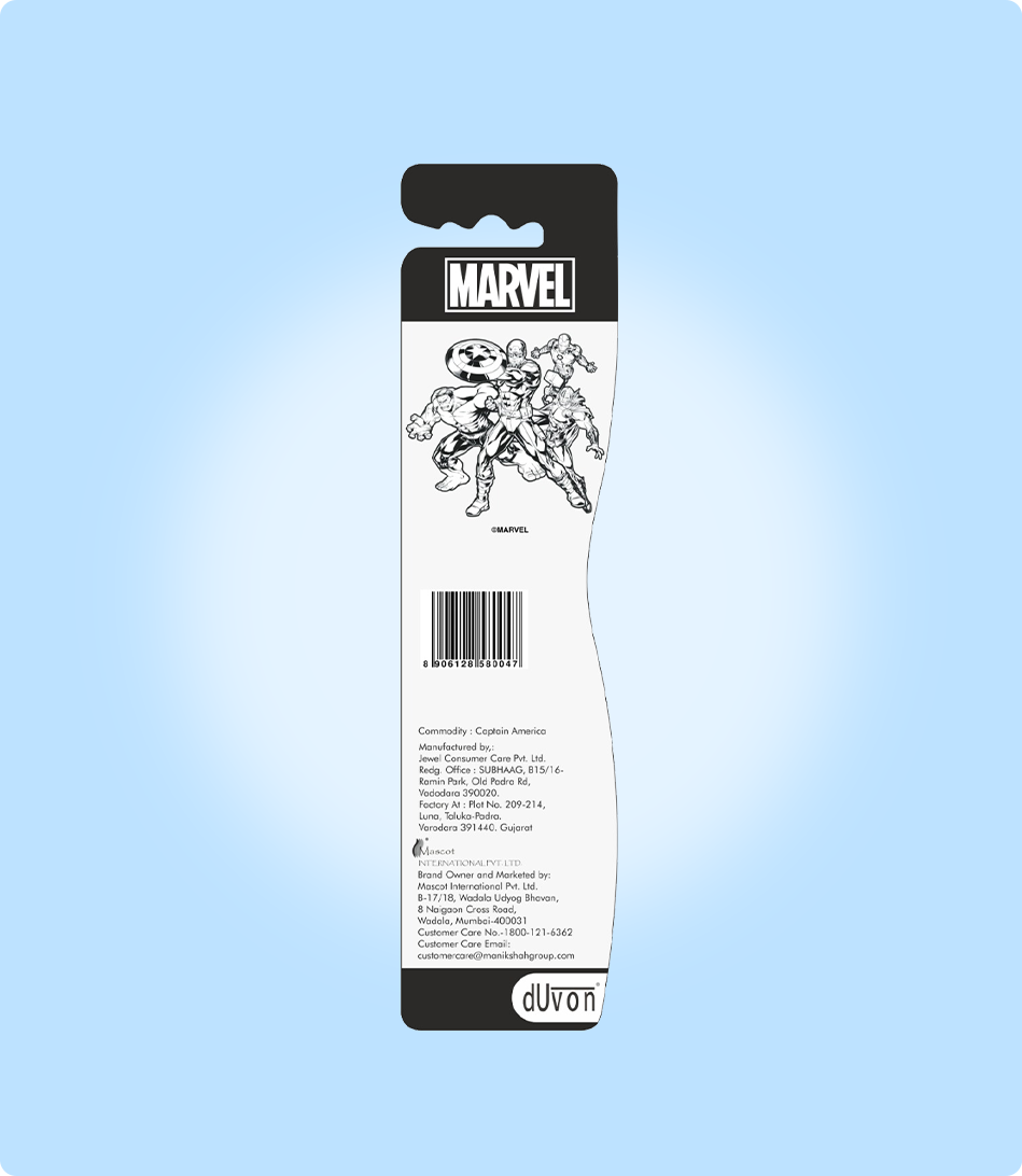 Duvon Marvel Captain America Kids Toothbrush